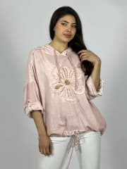 Blusa Lino Con Flor Bordada A1-28