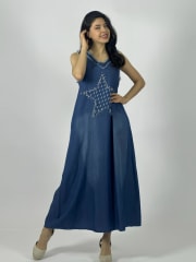 Vestido Mezclilla S/Mangas Estrella Perlada A3-70