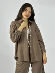 Blusa Lino Encajes en Mangas A3-70