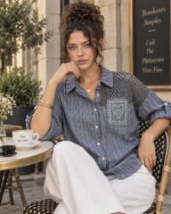 Blusa Con Tejido Latera Cuadro Corazon A1-15