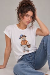 Polera Algodon Oso Teddy Con Sombrero Floreado A3-70/73