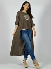 Blusa Lino Con Cola Corazon Brillante A1-9