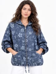 Chaqueta Mezclilla Flores Estampadas A1-17