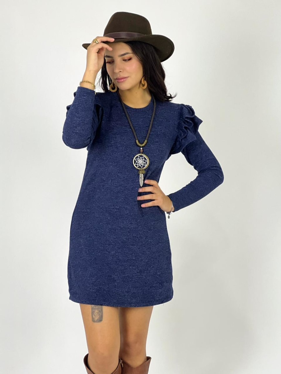 Mini Vestido con Hombros en Farol A1-341