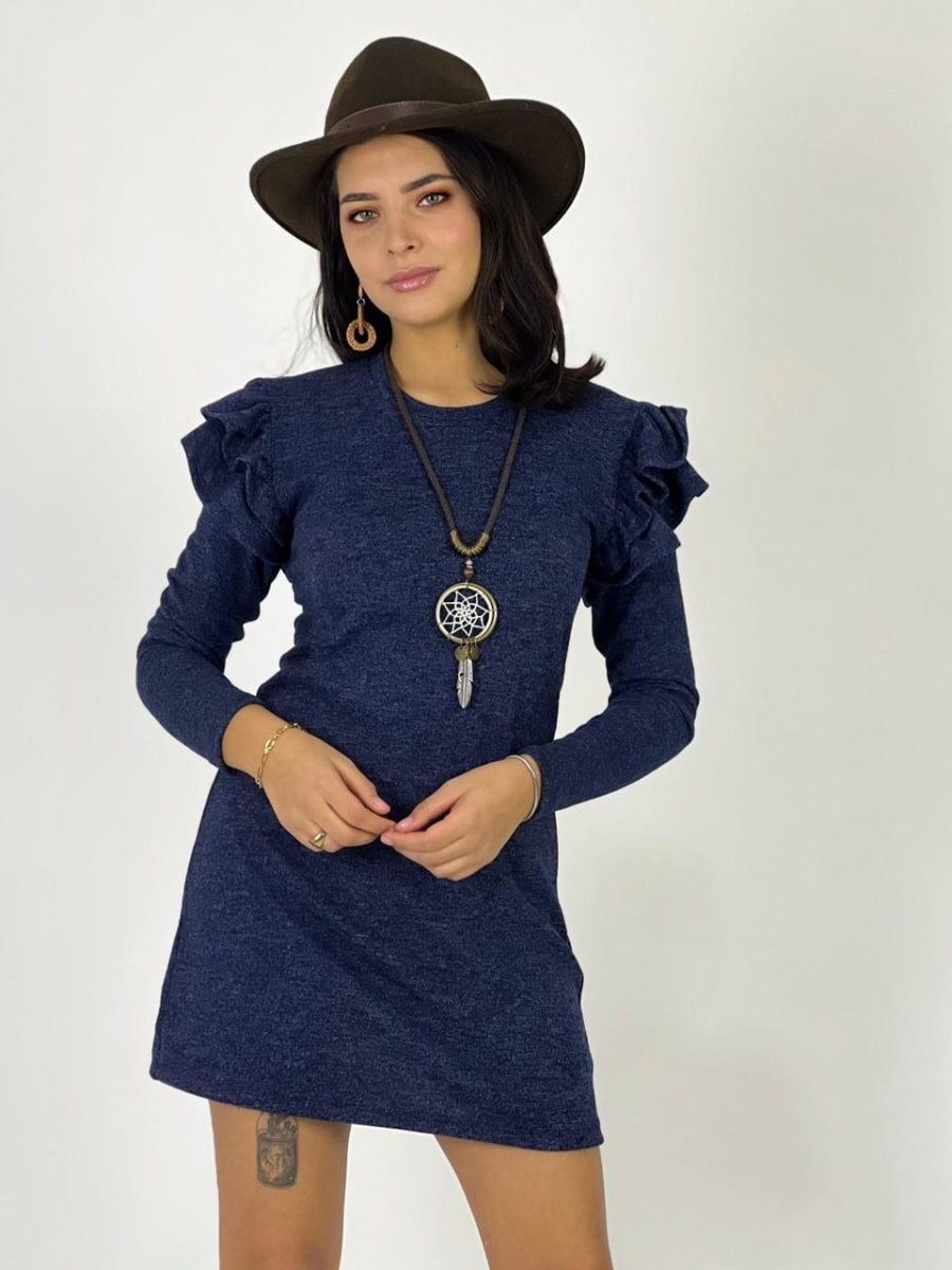 Mini Vestido con Hombros en Farol A1-342