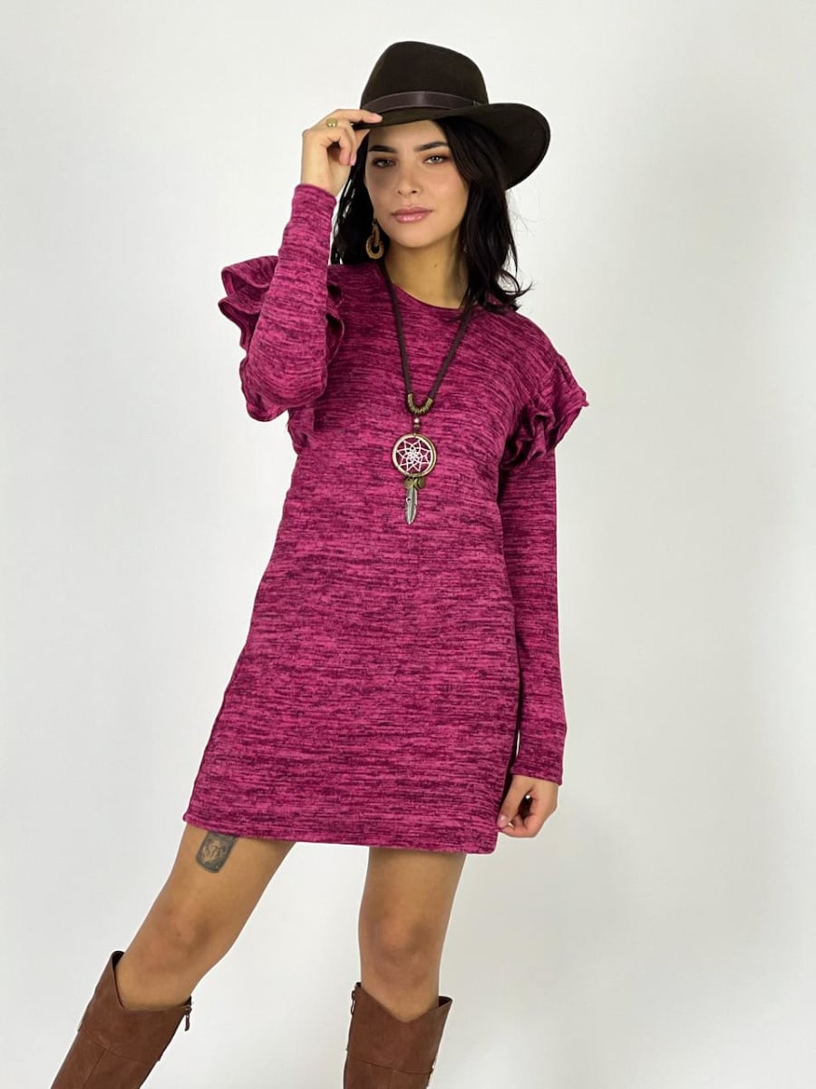 Mini Vestido con Hombros en Farol A1-346
