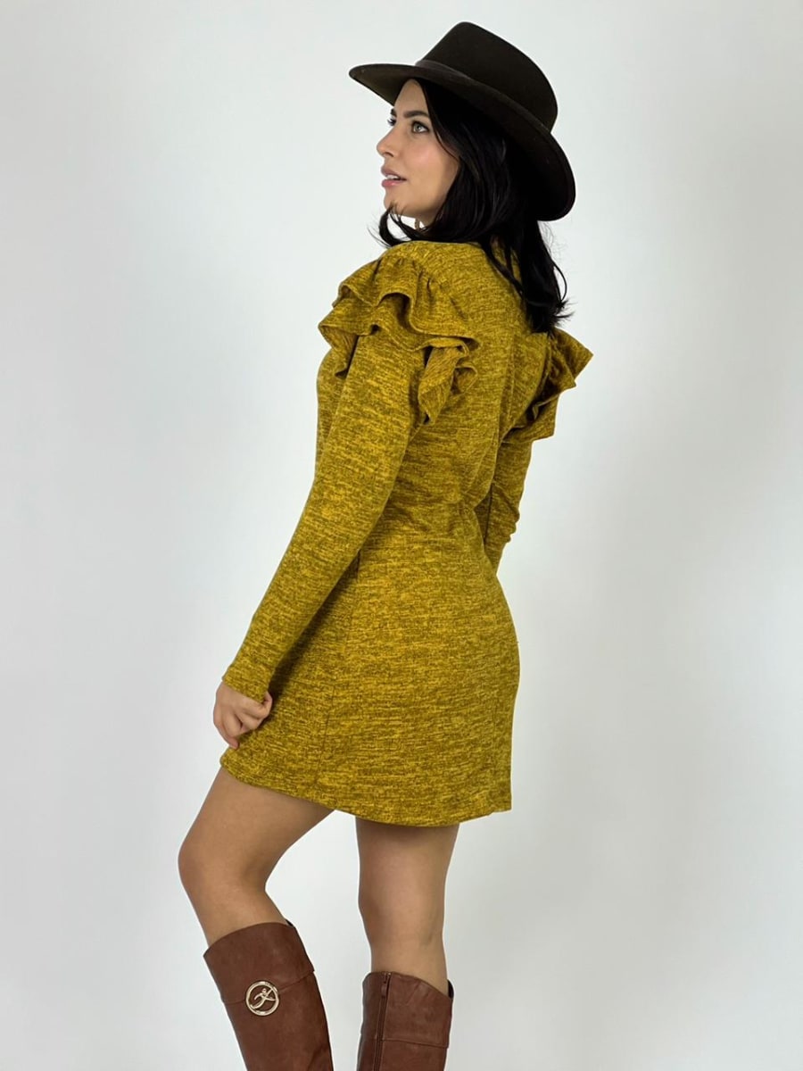 Mini Vestido con Hombros en Farol A1-348