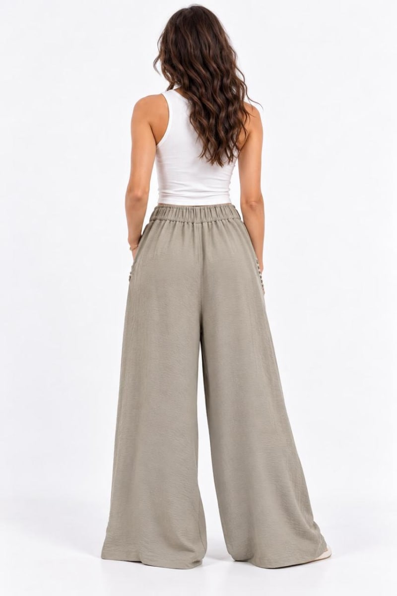 Palazzo Crepe Tachas en Bolsillos A1-96