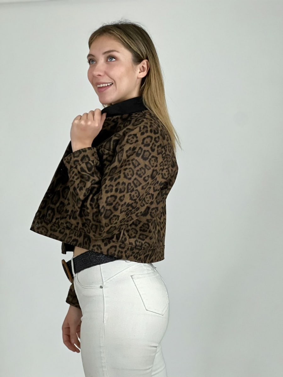 Chaqueta Gamuza con Forro Print A4-934