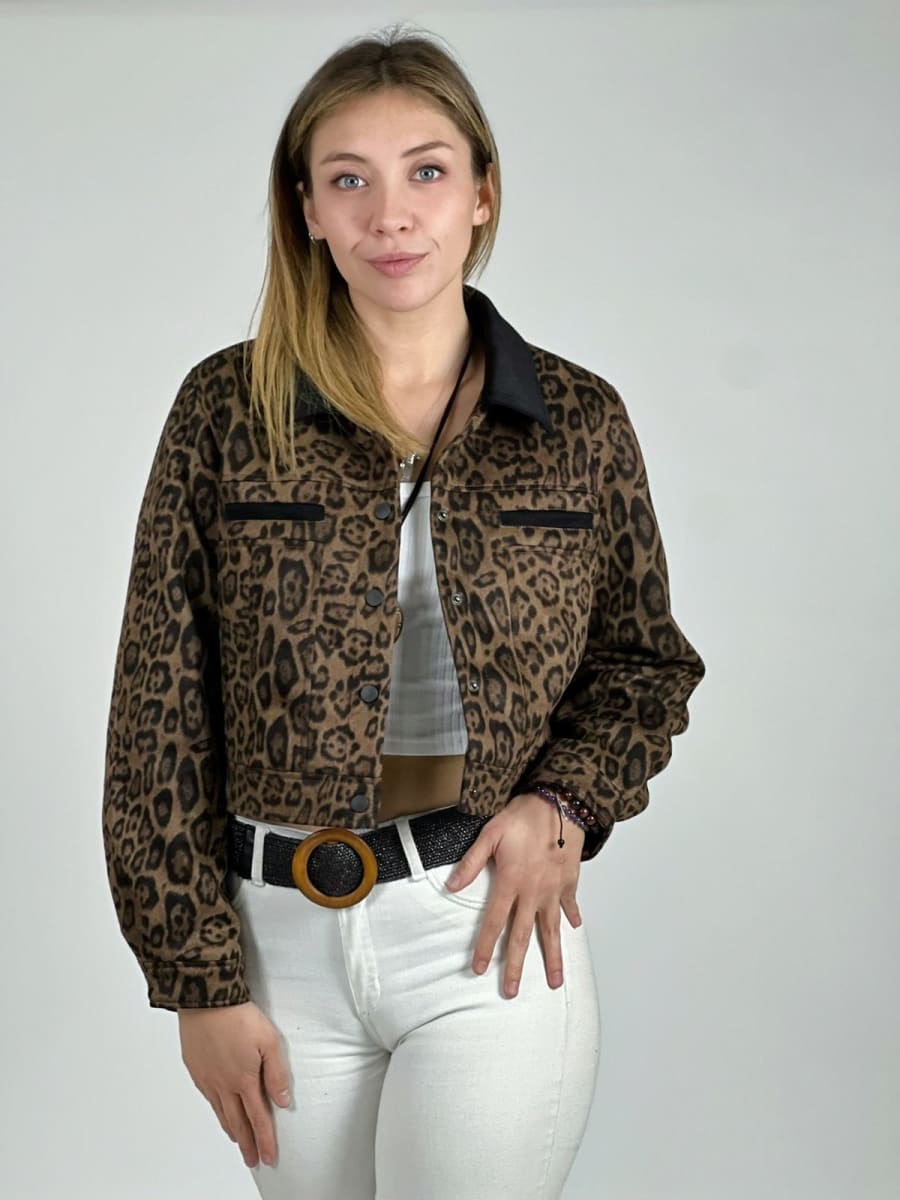 Chaqueta Gamuza con Forro Print A4-931