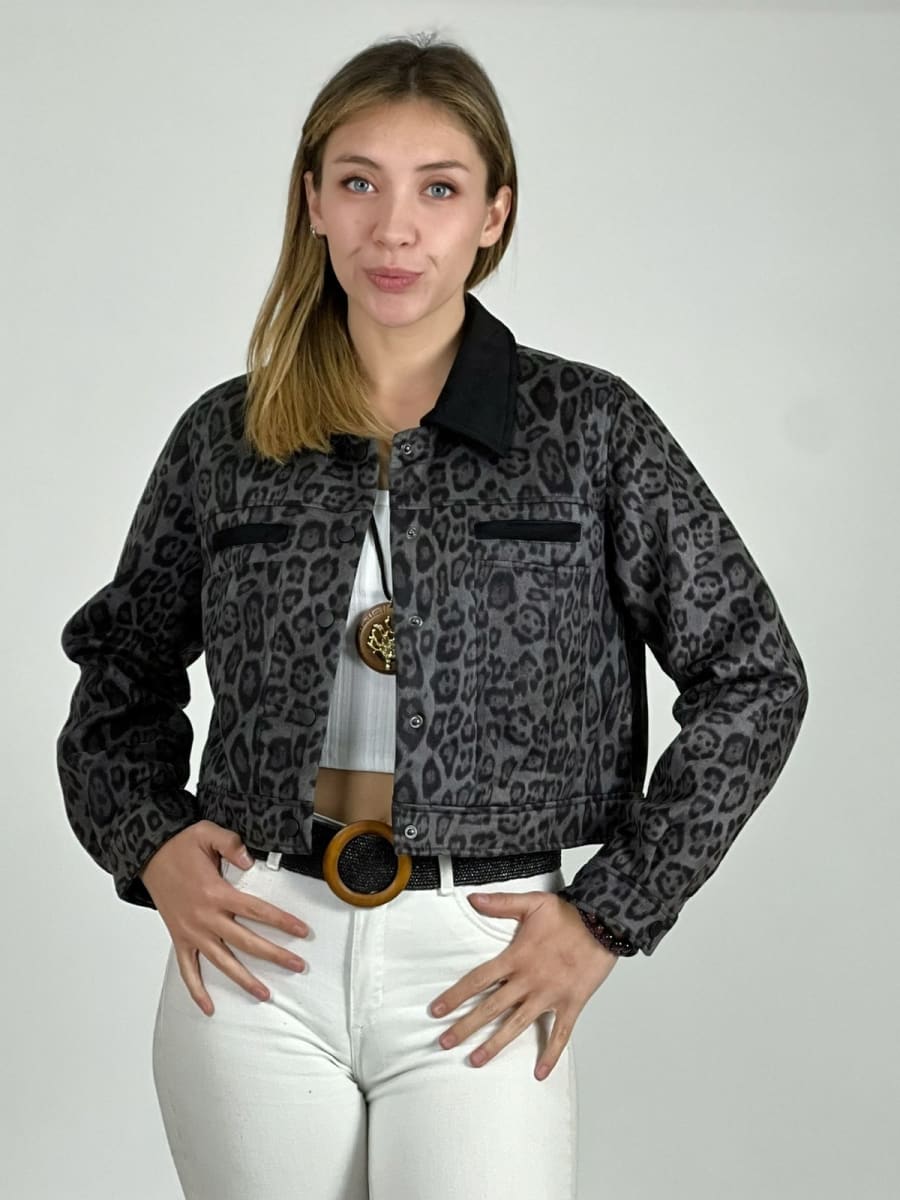 Chaqueta Gamuza con Forro Print A4-937
