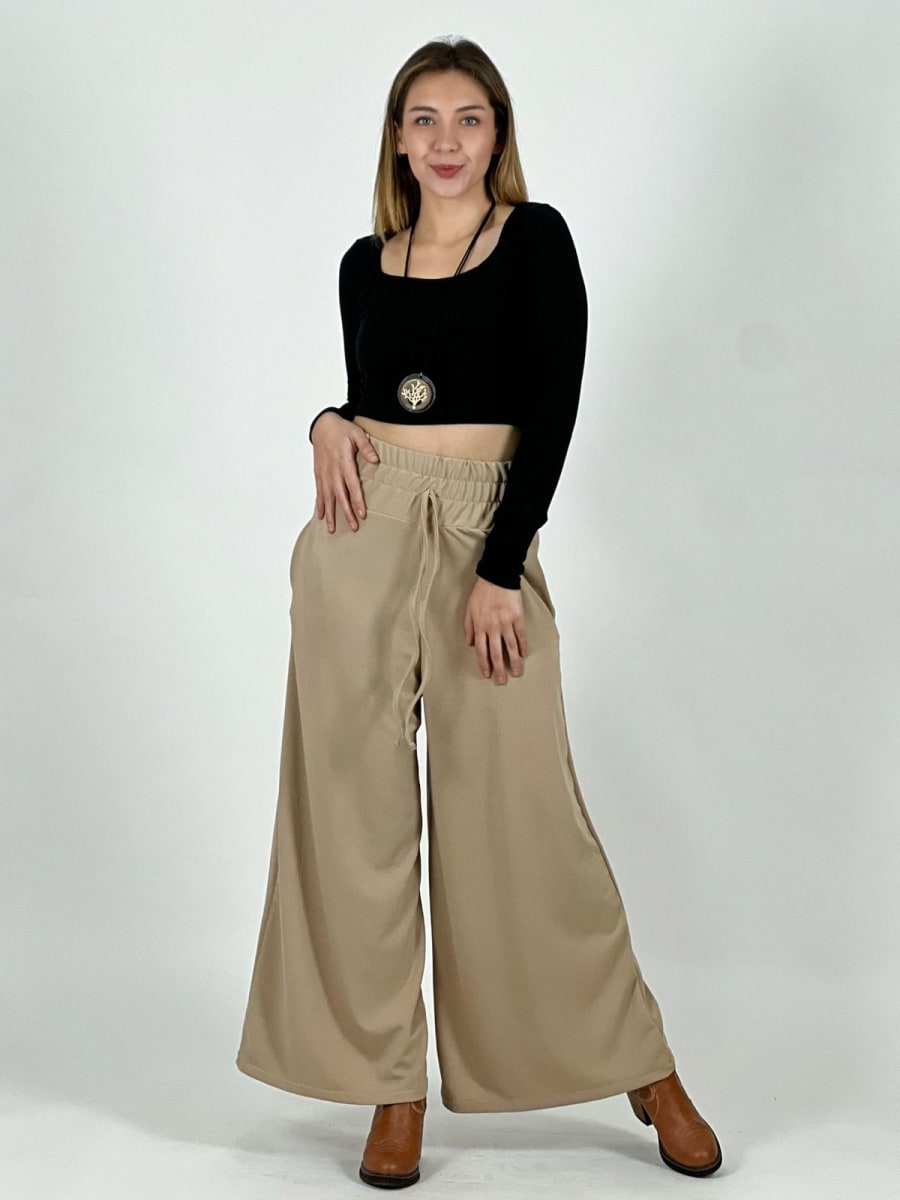 Pantalon Holgado Pretina Alta Elasticada A4-885