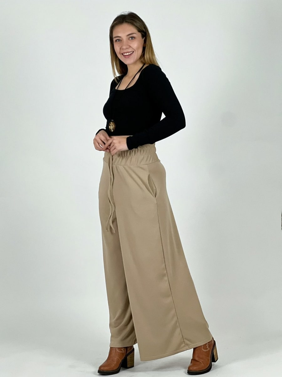 Pantalon Holgado Pretina Alta Elasticada A4-886