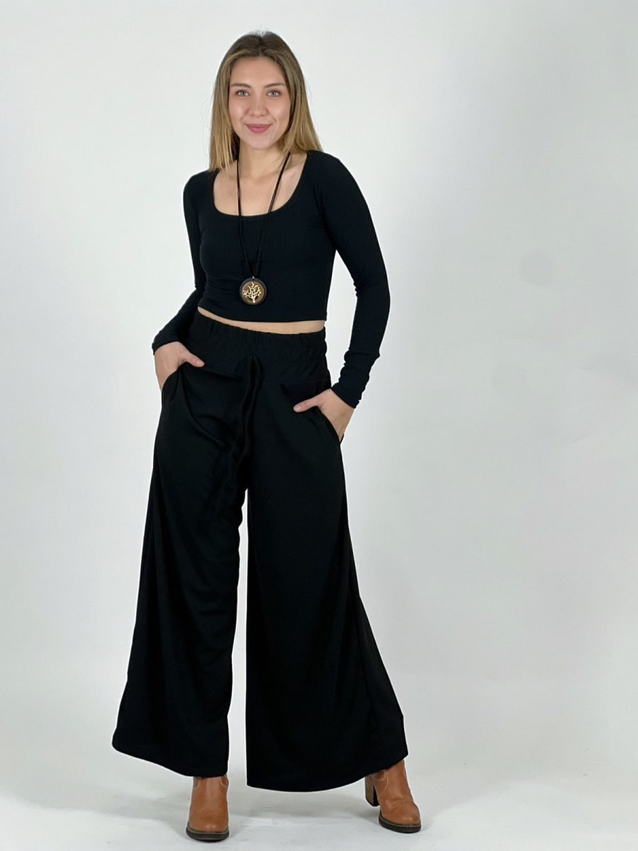 Pantalon Holgado Pretina Alta Elasticada A4-887