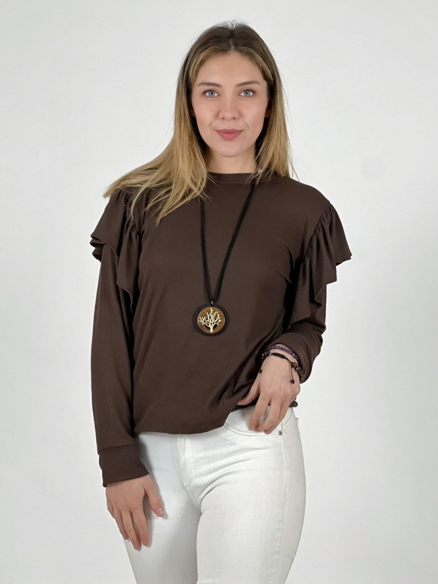 Polera Monserrat faroleo en Hombros A3-742