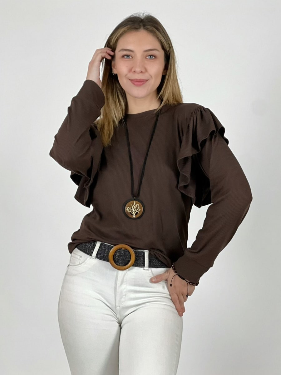 Polera Monserrat faroleo en Hombros A3-741