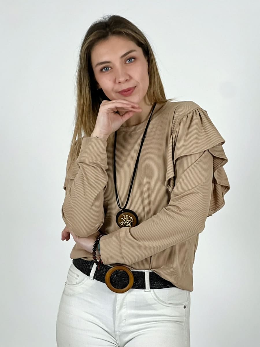 Polera Monserrat faroleo en Hombros A3-744