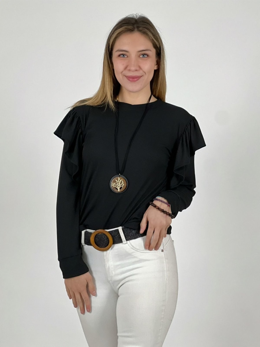 Polera Monserrat faroleo en Hombros A3-747