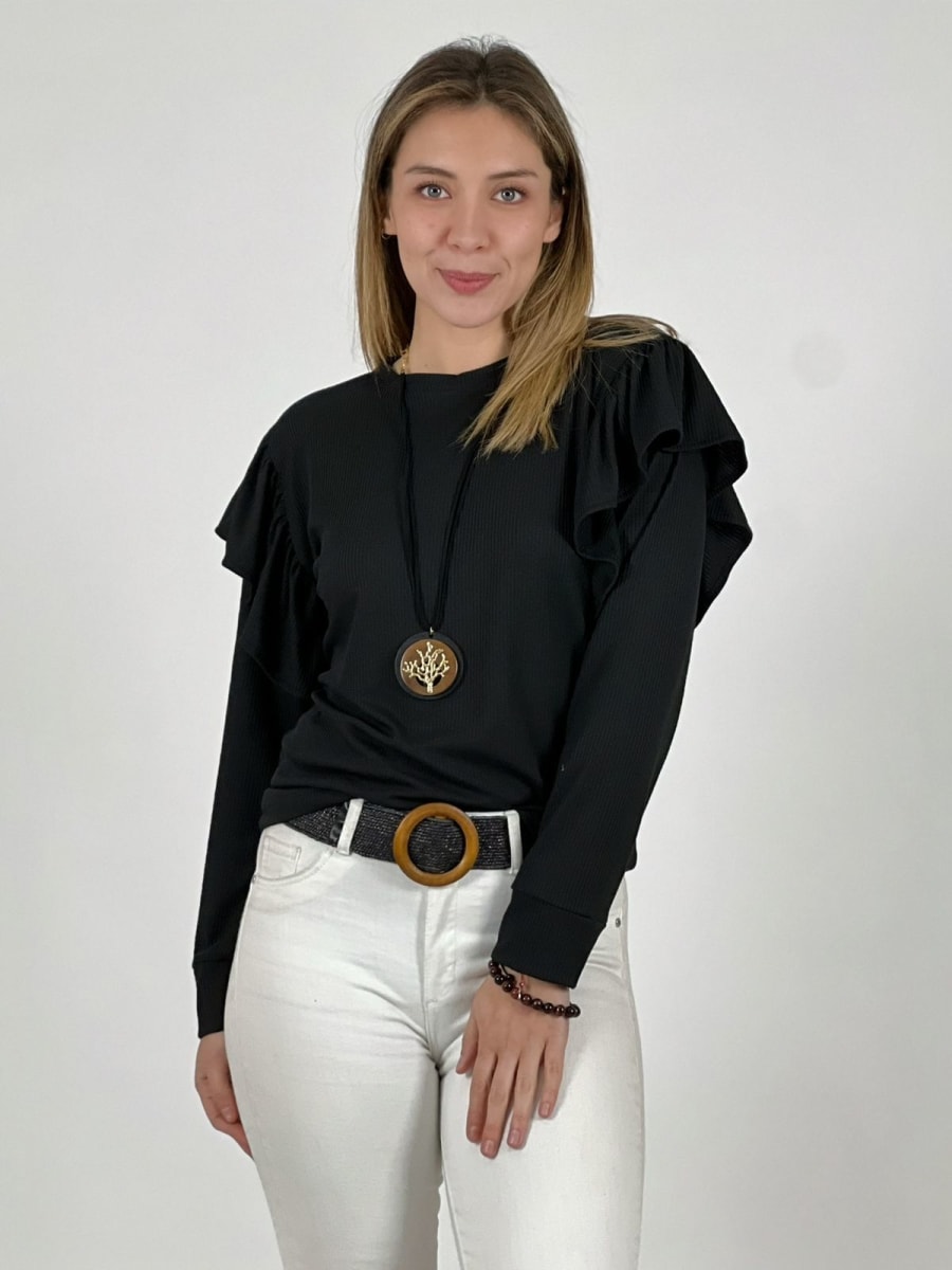 Polera Monserrat faroleo en Hombros A3-749