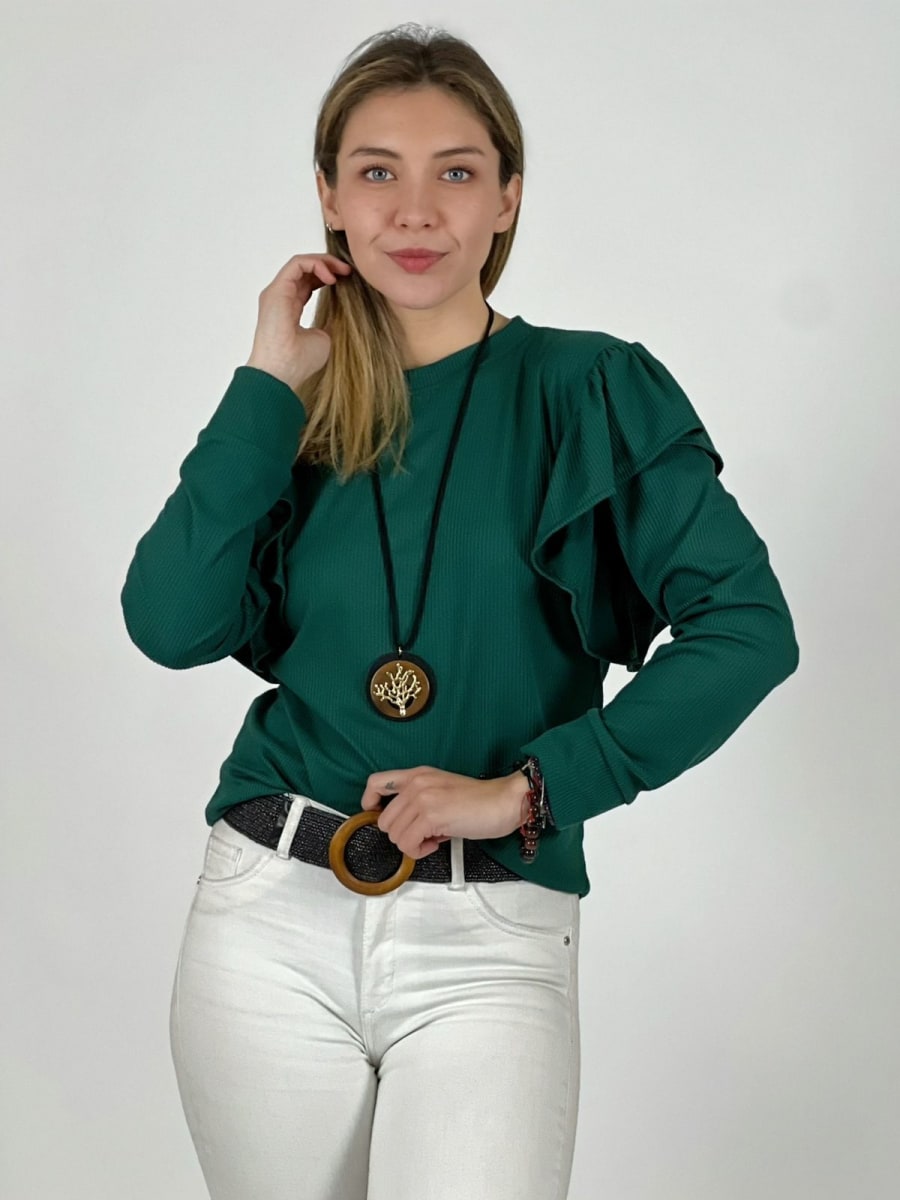 Polera Monserrat faroleo en Hombros A3-7411