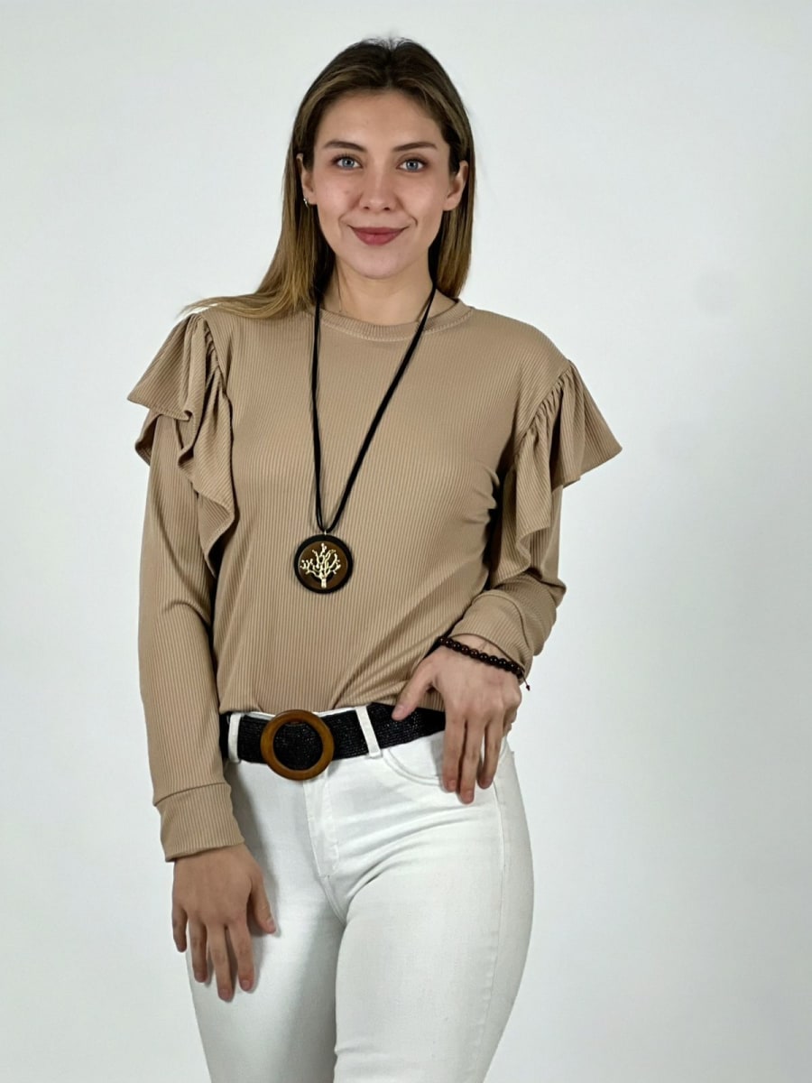 Polera Monserrat faroleo en Hombros A3-745