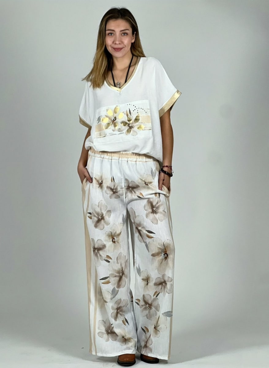 Palazzo Italiano Estampado Camelias A1-102