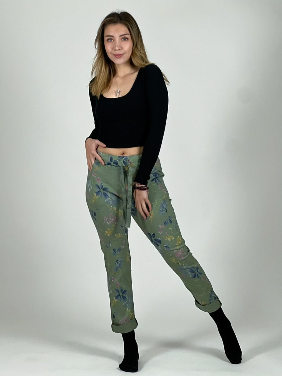 Jogger Italiano Estampado Multifloral A1-1110