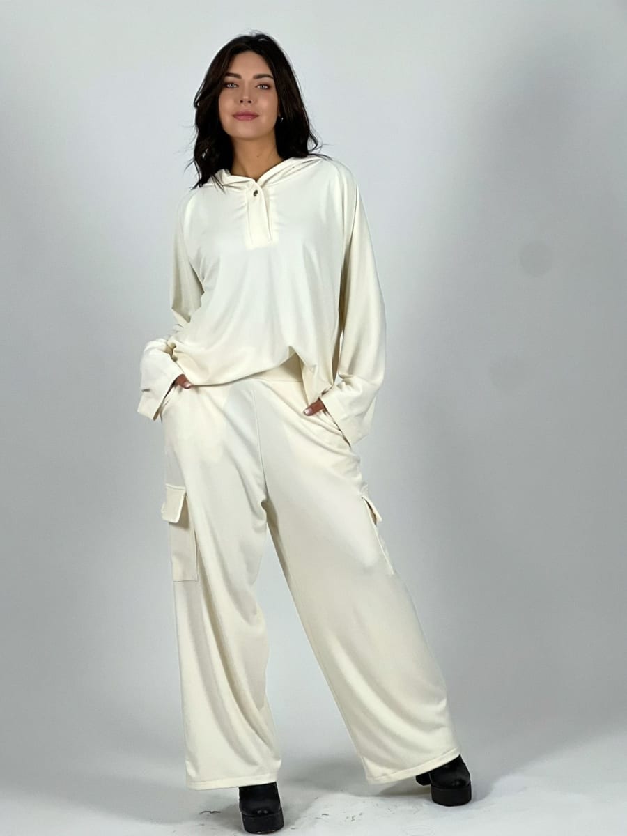 Conjunto Pantalon Cargo/Poleron Canguro A4-863