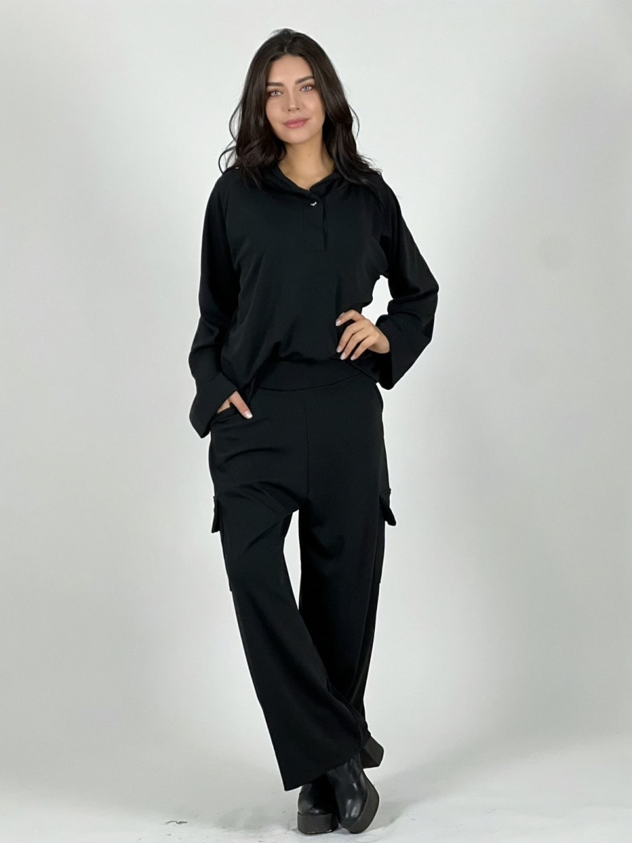 Conjunto Pantalon Cargo/Poleron Canguro A4-865
