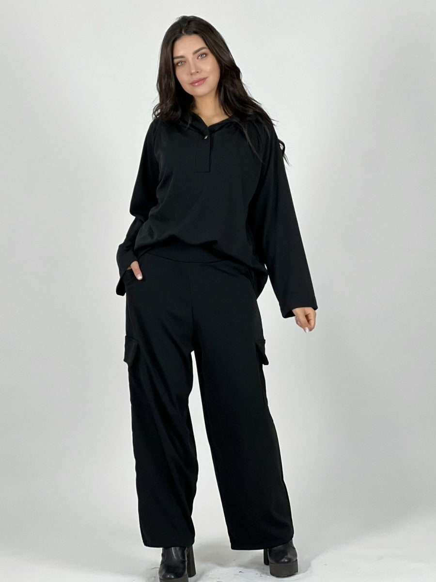 Conjunto Pantalon Cargo/Poleron Canguro A4-866