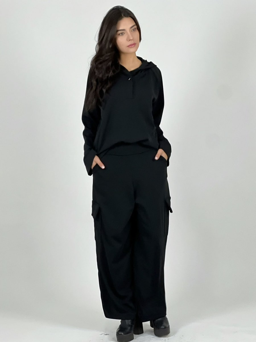 Conjunto Pantalon Cargo/Poleron Canguro A4-867