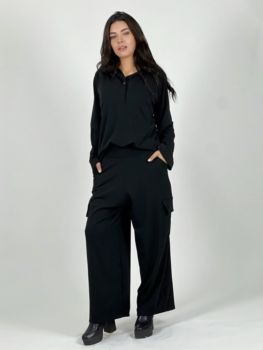 Conjunto Pantalon Cargo/Poleron Canguro A4-868