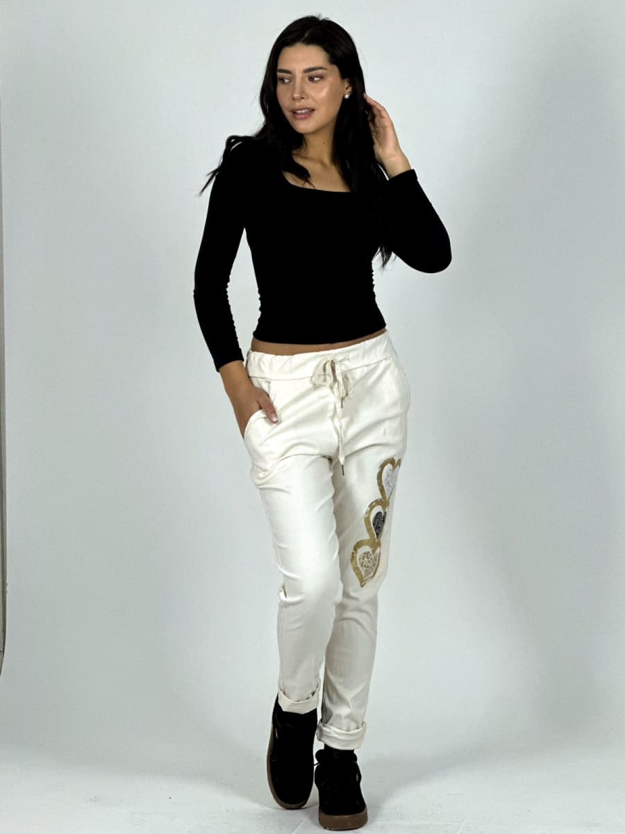 Jogger Italiano Estampado Triple Corazon Brillante A1-352