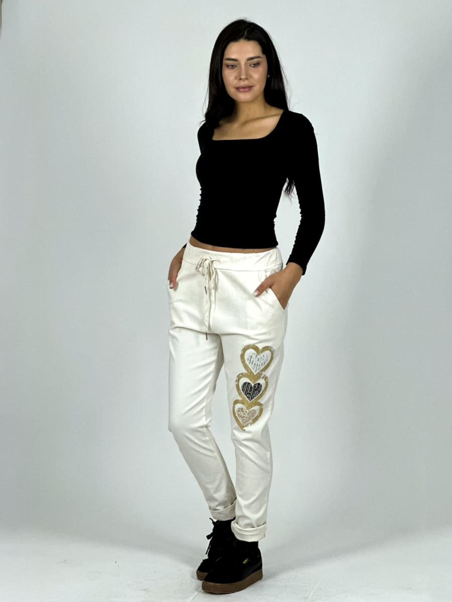 Jogger Italiano Estampado Triple Corazon Brillante A1-351