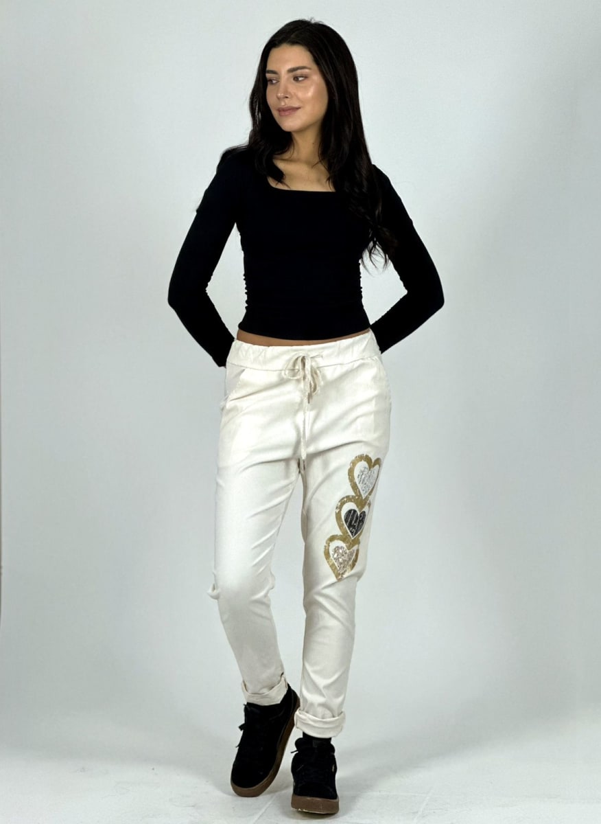 Jogger Italiano Estampado Triple Corazon Brillante A1-353