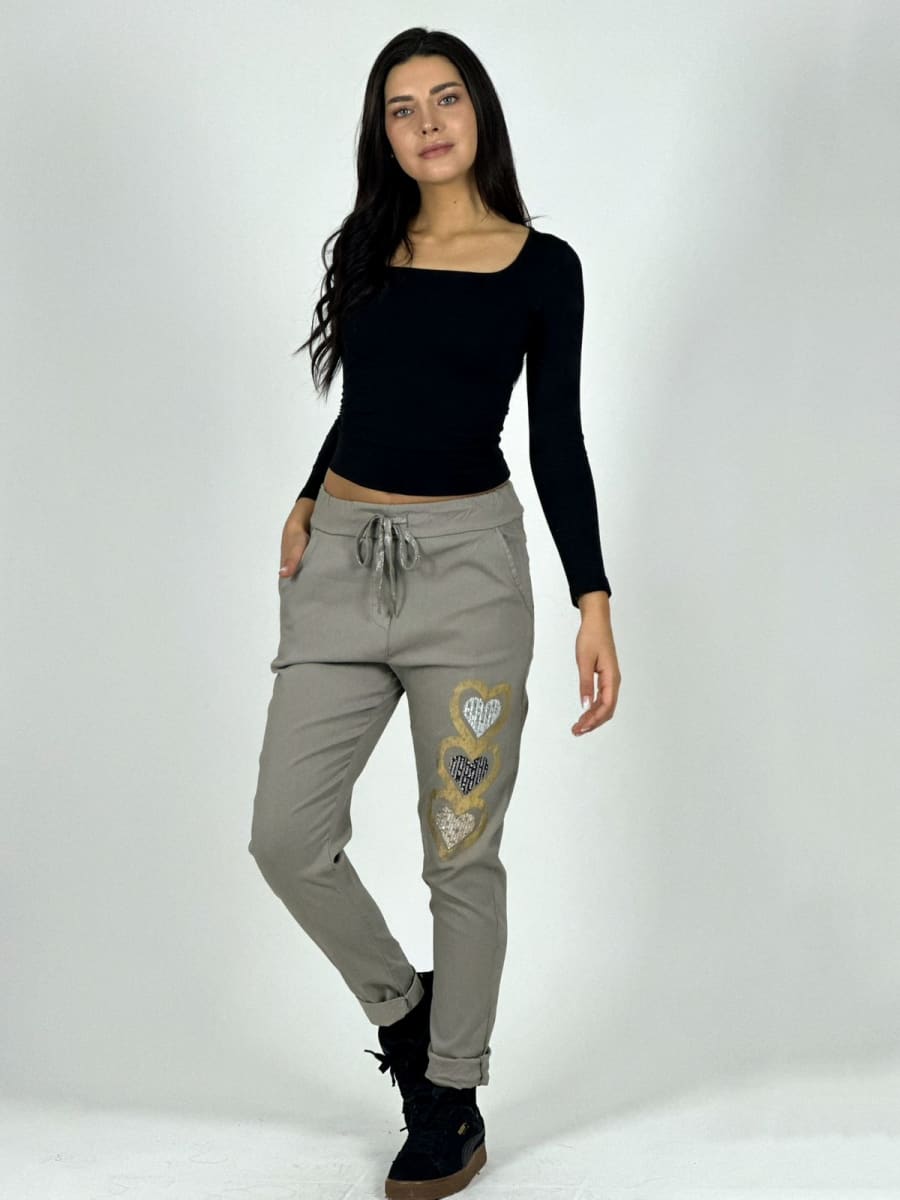 Jogger Italiano Estampado Triple Corazon Brillante A1-356
