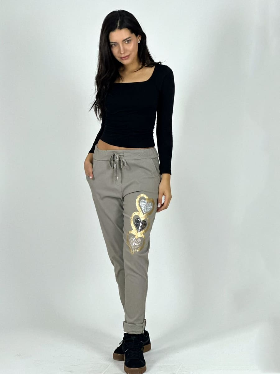 Jogger Italiano Estampado Triple Corazon Brillante A1-357