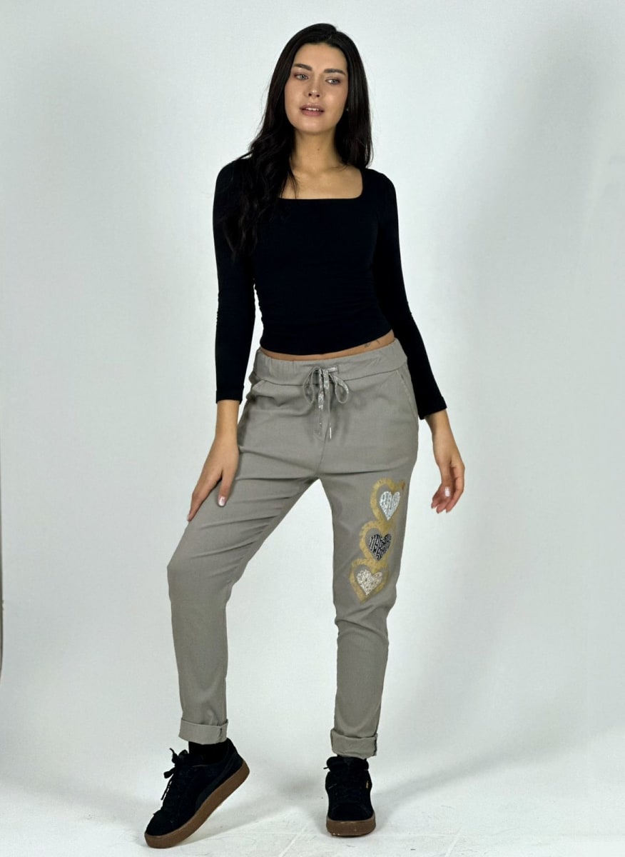 Jogger Italiano Estampado Triple Corazon Brillante A1-355