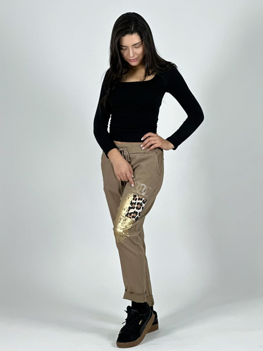 Jogger Italiano Cuadro print Letras Brillantes A2-57/614