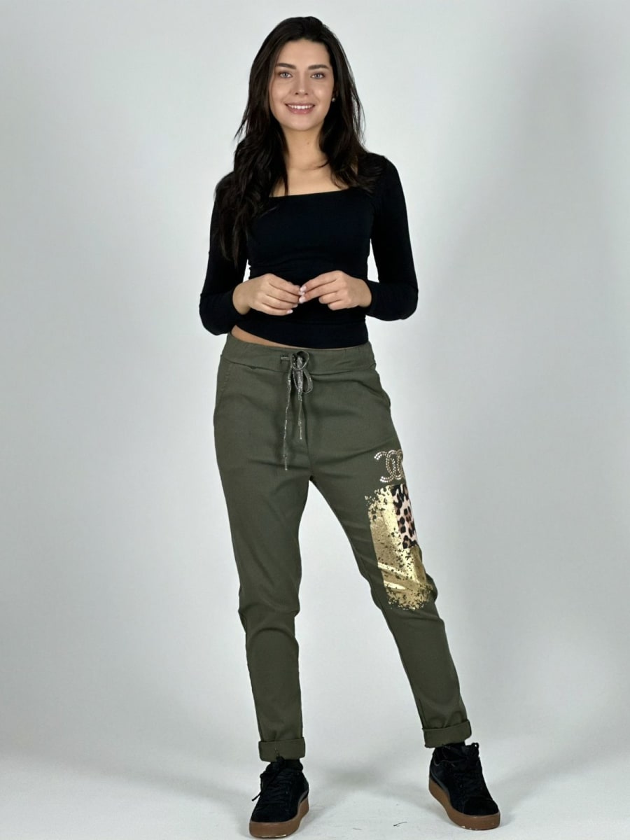 Jogger Italiano Cuadro print Letras Brillantes A2-57/619