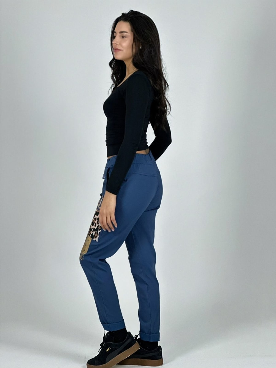 Jogger Italiano Cuadro print Letras Brillantes A2-57/618