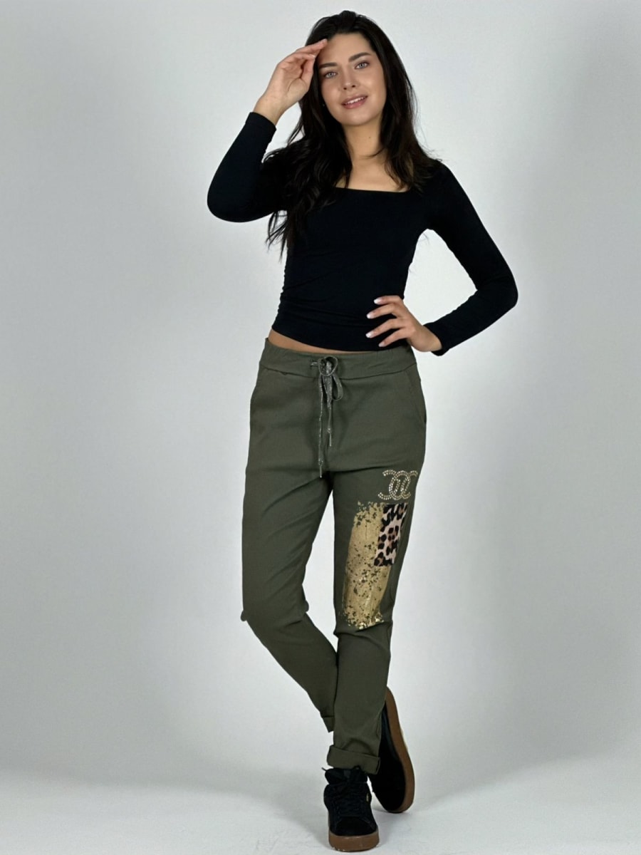 Jogger Italiano Cuadro print Letras Brillantes A2-57/6111