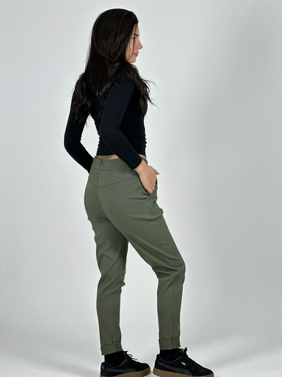 Jogger Italiano Cuadro print Letras Brillantes A2-57/6112