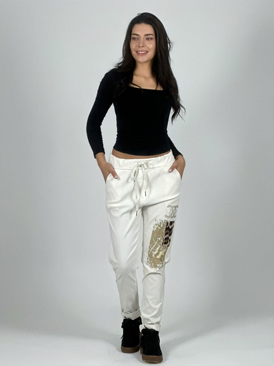 Jogger Italiano Cuadro print Letras Brillantes A2-57/6114