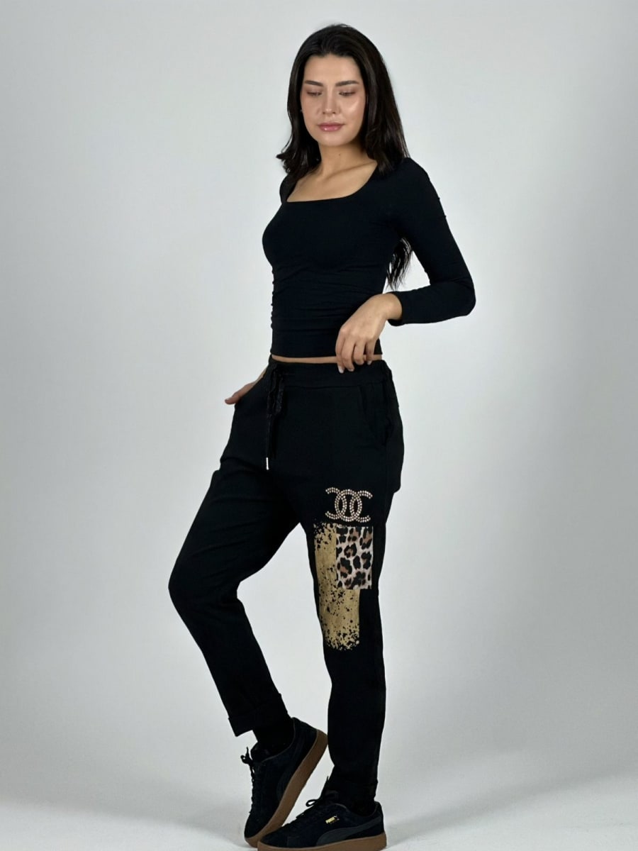 Jogger Italiano Cuadro print Letras Brillantes A2-57/6119