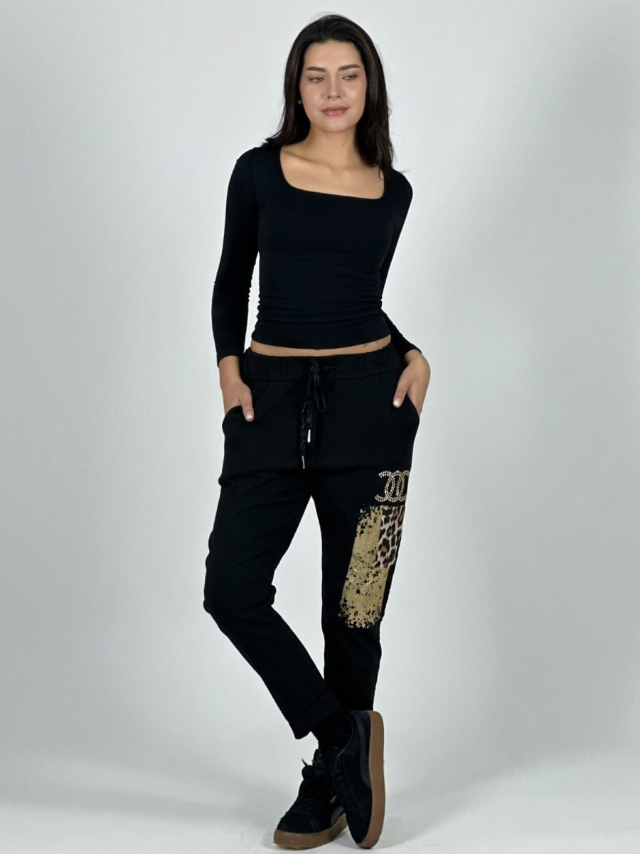 Jogger Italiano Cuadro print Letras Brillantes A2-57/6118