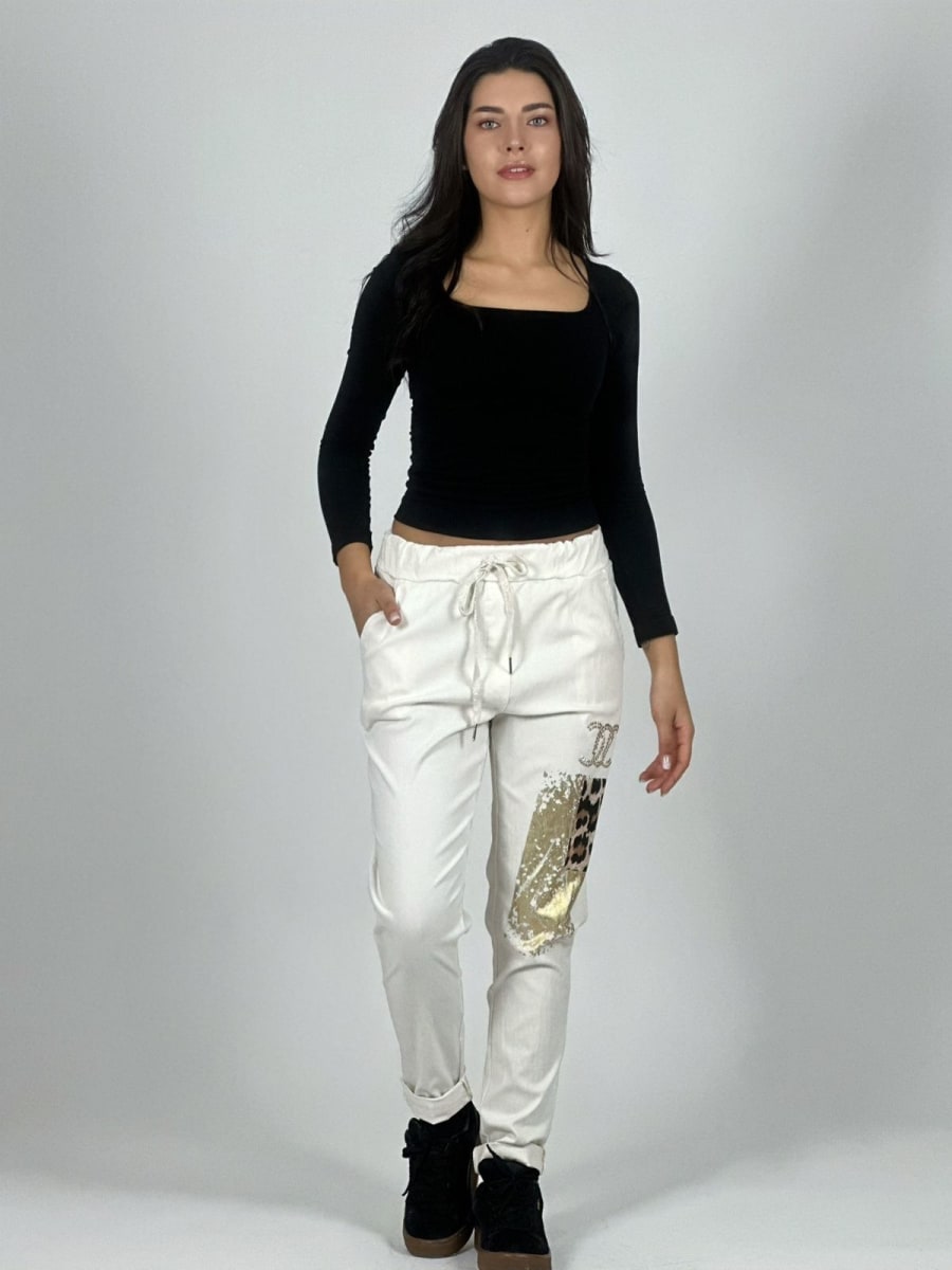 Jogger Italiano Cuadro print Letras Brillantes A2-57/6113