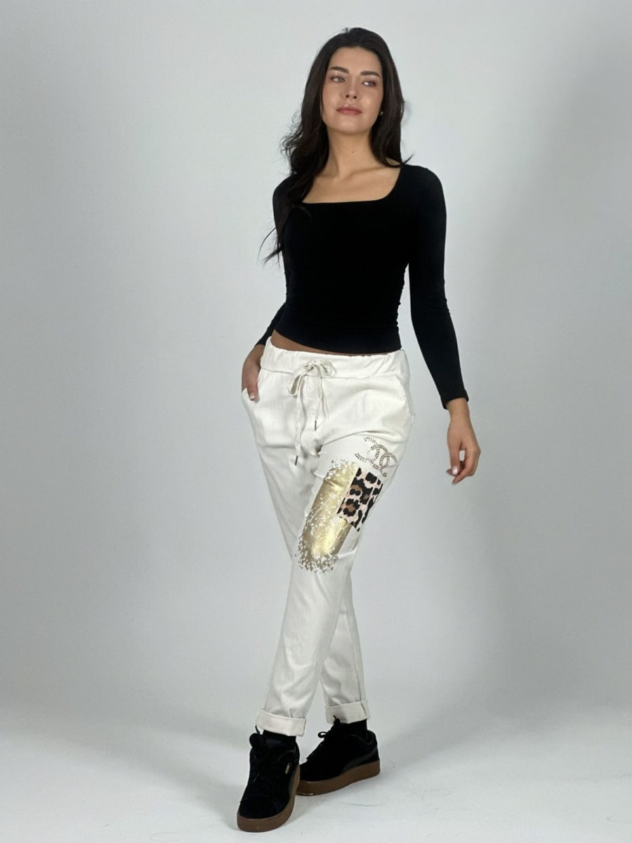 Jogger Italiano Cuadro print Letras Brillantes A2-57/6115