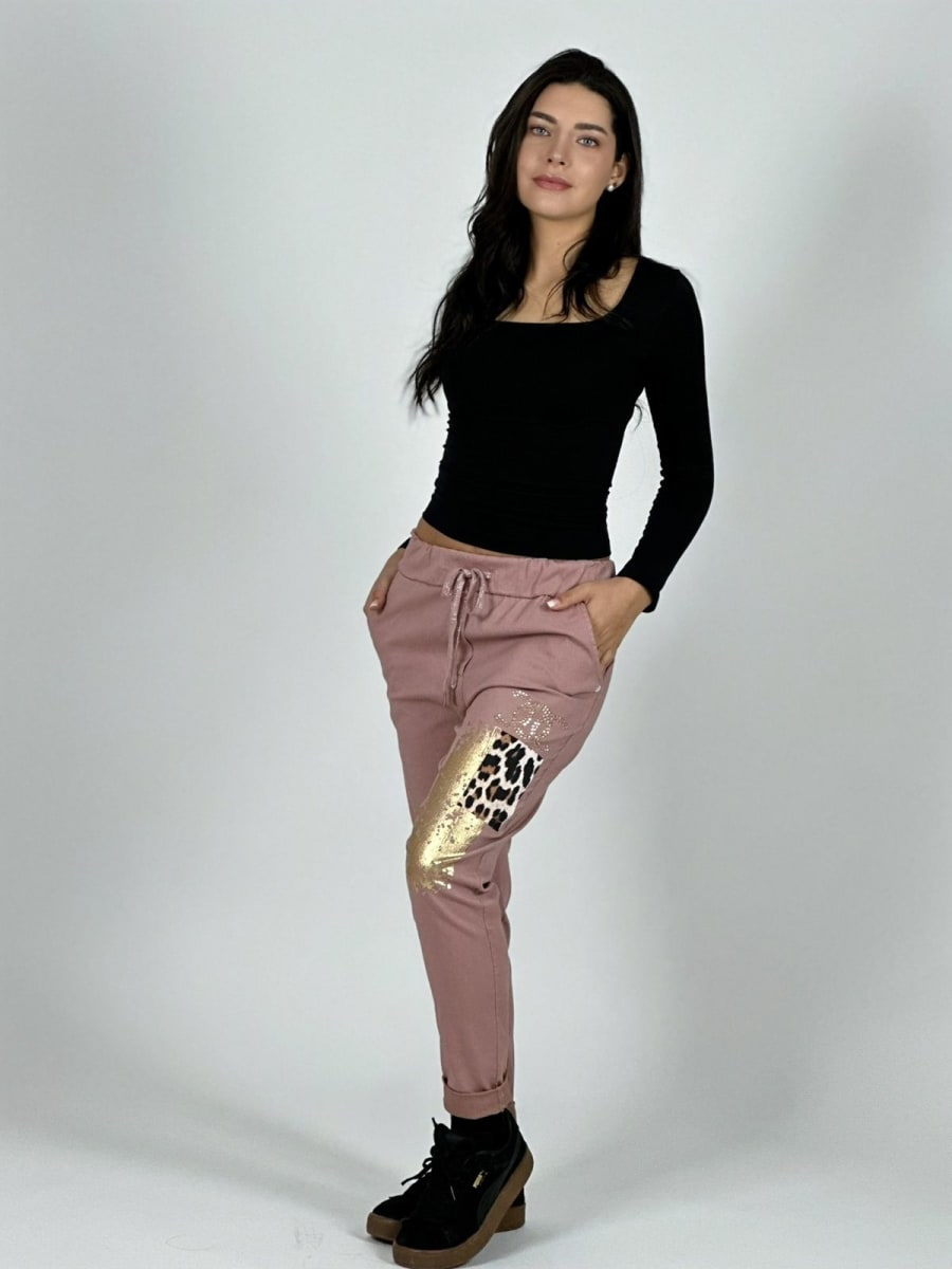 Jogger Italiano Cuadro print Letras Brillantes A2-57/6120