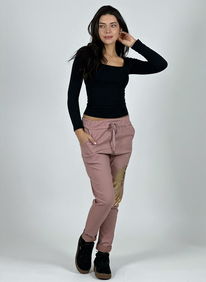 Jogger Italiano Cuadro print Letras Brillantes A2-57/6121